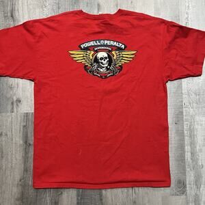 Powell Peralta Bones Brigade Skeleton Red Y2K Skateboarding T Shirt Mens XL